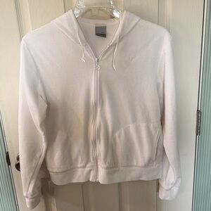 Nike White Full-Zip Hooded Sweatshirt